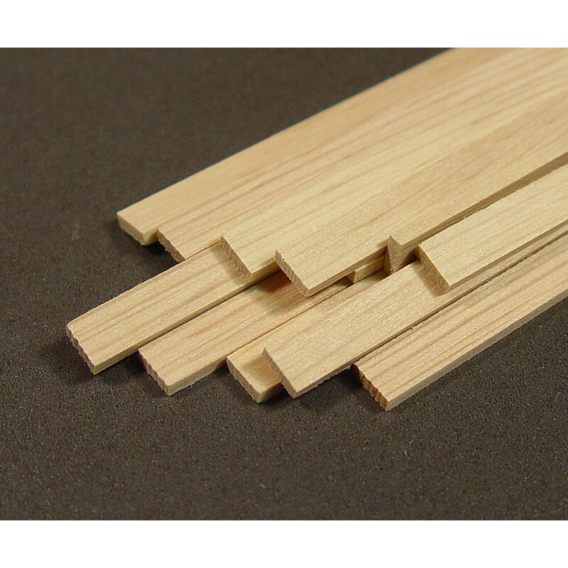 Рейка 2х3х400 мм белый граб 4 шт материал для моделирования Россия