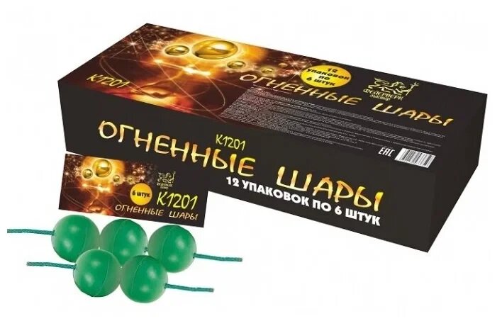 Фейерверк фитильный наземный Огненные шары (6 штук) мощный хлопок!