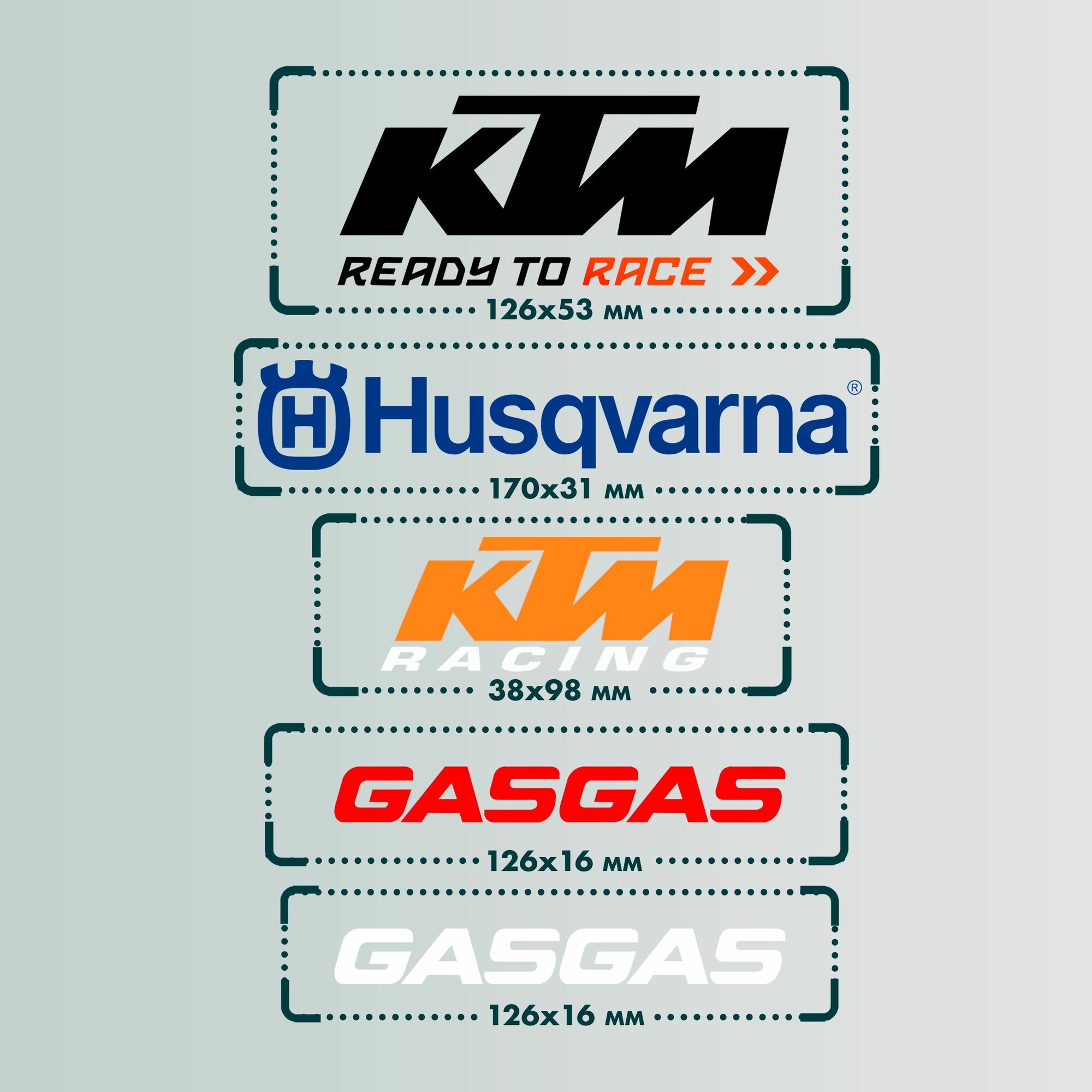 Термонаклейки на одежду КТМ Husqvarna Beta Gas — фото 1