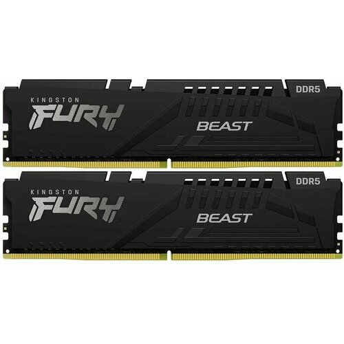 Модуль памяти DDR5 16Gb 5600MHz Kingston KF556C36BBEK2-16 CL36 DIMM Kit of 2 Fury Beast Black EXPO 9896₽
