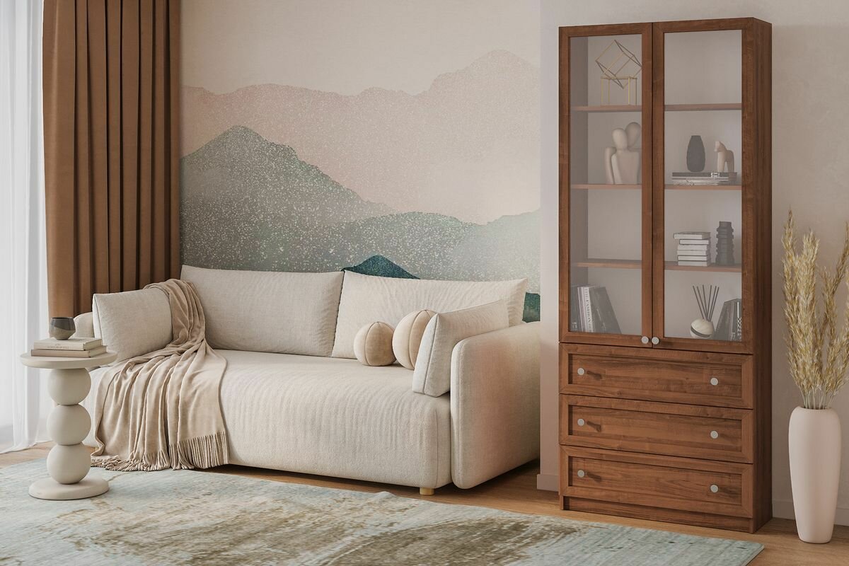 Стеллаж Билли-39 Орех Экко для документов для книг для обуви для одежды для посуды двухдверный 80*202*30