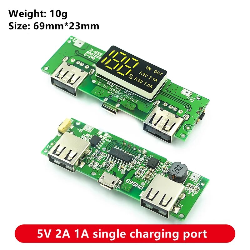 Светодиодный двойной USB 5 В 2,4 А Micro/Type-C USB мобильный внешний аккумулятор 18650 зарядный модуль литиевая батарея зарядное устройство плата защита цепи, 5V 2A 1A