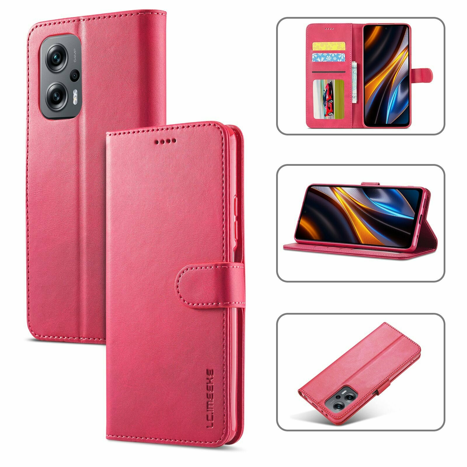 Картинки LCIMEEKE Кожаный книжка чехол для Xiaomi Redmi 10 5G 2022 / Poco M4 5G /Poco M5 /(Сяоми Поко М4, Ксиаоми)(Сяоми Поко М5, Ксиаоми) с визитницей из экокожи