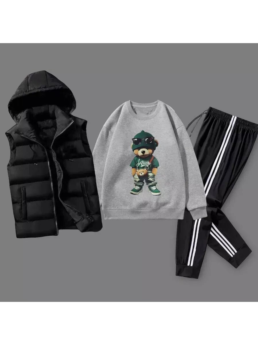 Костюм спортивный  размер 46 рост 158 черный/серый