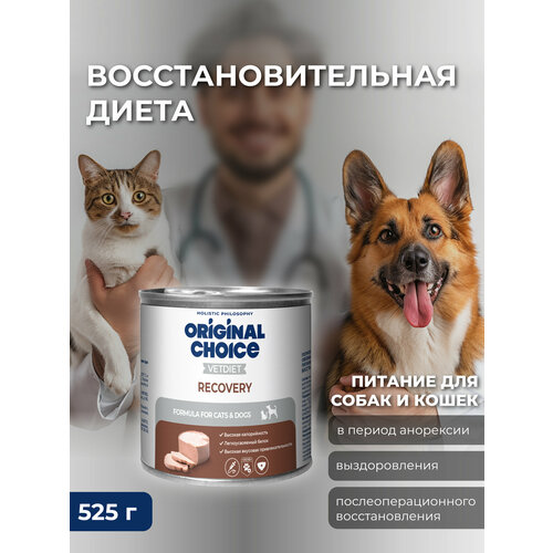 ORIGINAL CHOICE VETDIET Recovery 525 г диетическое полнорационное питание для собак и кошек восстановительная диета