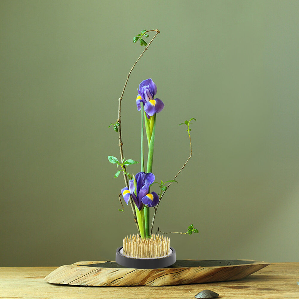 Круглая булавка для цветочной композиции Ikebana Kenzan, 40 мм, диаметр. 40 мм фиксированный инструмент для украшения цветов для икебаны, кэндзана и японской цветочной аранжировки — фото 1