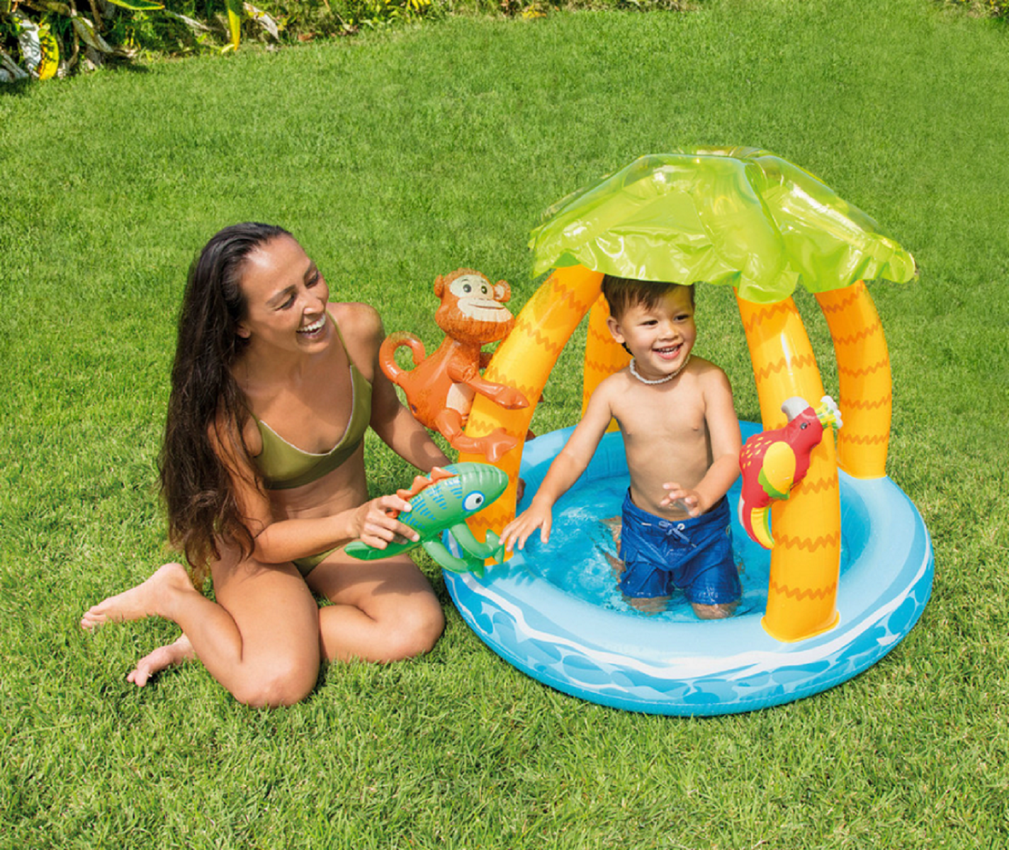 Надувной детский бассейн с навесом Intex 58417 102 х 86 см  без насоса