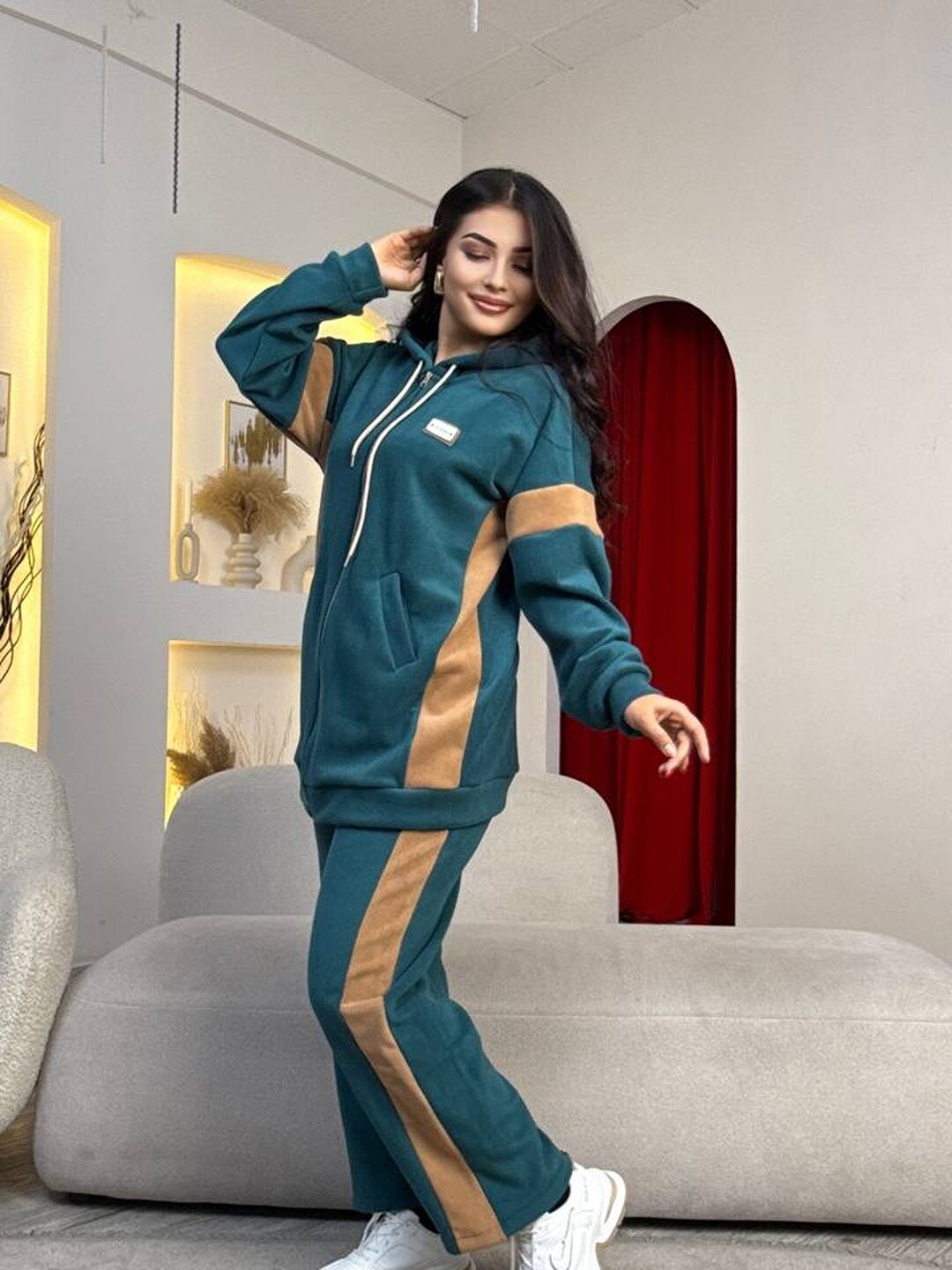 Платье  ayollar uchun uy kiyimi, ko'ylak komplekt, размер ovesize, голубой