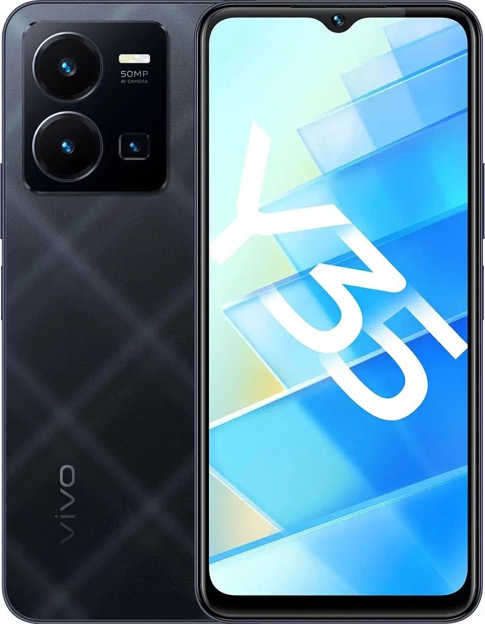 Смартфон vivo Y35 4/64 ГБ RU, Dual nano SIM, Черный агат