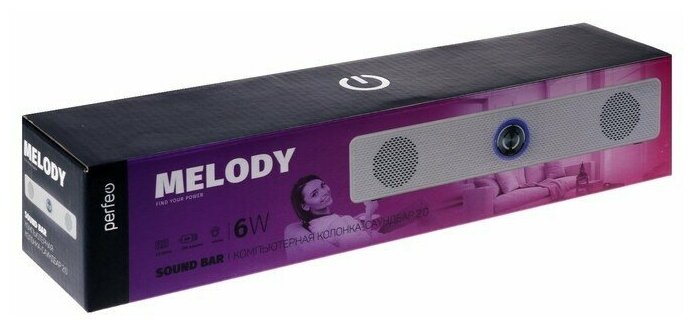 Колонка Perfeo Melody Sound Bar 6Вт (RMS) (PF_A4339) белая