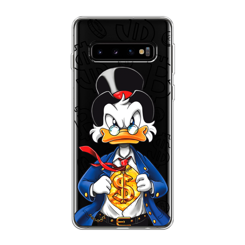 Силиконовый чехол на Samsung Galaxy S10 / Самсунг Галакси S10 Scrooge Supergold, прозрачный силиконовый чехол на samsung galaxy s10 самсунг галакси s10 scrooge supergold прозрачный