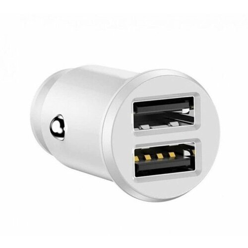 Автомобильное зарядное устройство Devia Smart Mini с 2 USB разъемами, 2.4A, белый зарядное устройство n13 30ватт 2 порта usb с usb a быстрая зарядка pd30w с кабелем type c lightning 1 метр белая
