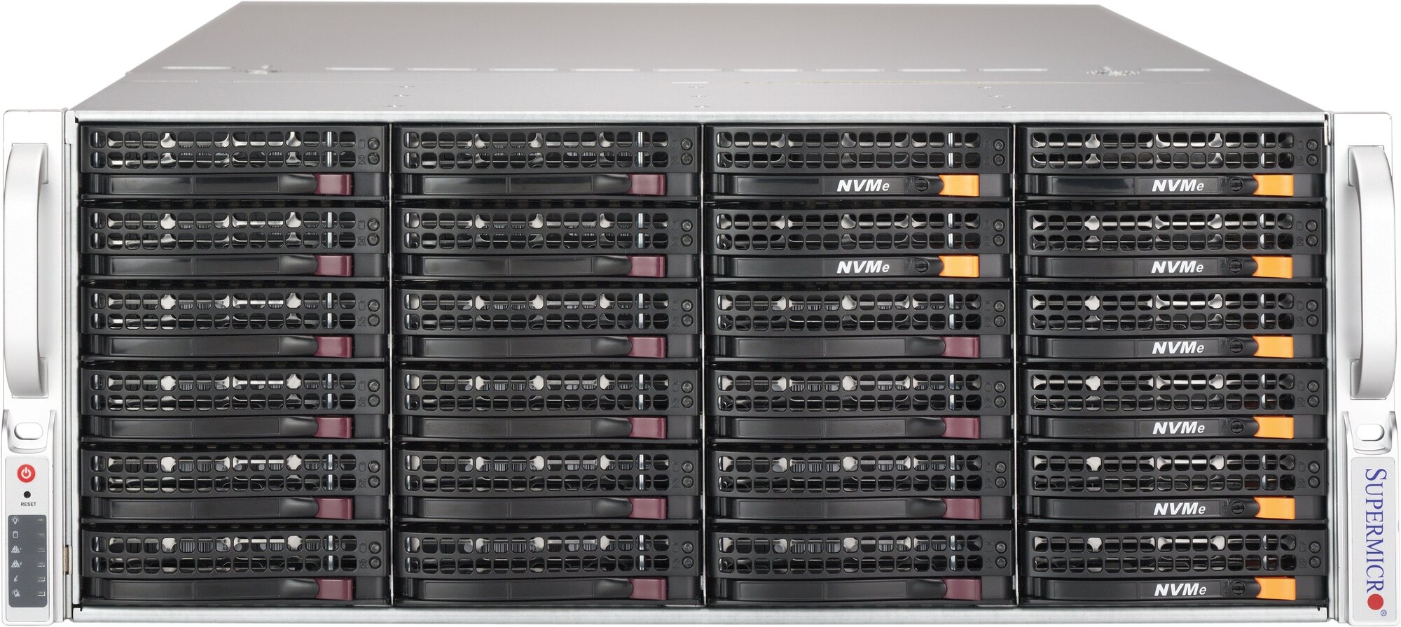 Сервер Supermicro SuperServer 6049GP-TRT без процессора/без ОЗУ/без накопителей/количество отсеков 35" hot swap: 24/4 x 2000 Вт/LAN 10 Гбит/c
