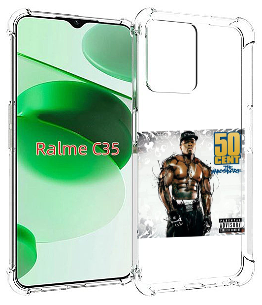 Чехол MyPads 50 Cent - The Massacre для Realme C35 / Narzo 50A Prime задняя-панель-накладка-бампер