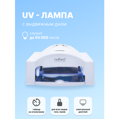 Runail Лампа для сушки ногтей SM-911, 36 Вт, UV белый runail professional лампа для сушки ногтей gl 515 36 вт uv желтый