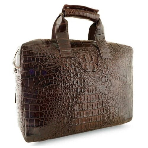 Оригинальная деловая сумка на молнии из натуральной кожи крокодила