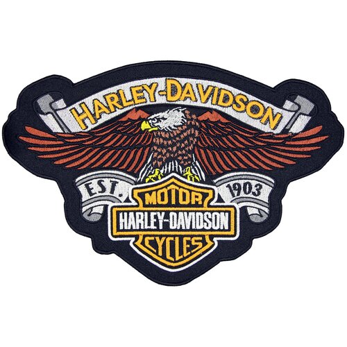 Нашивка, патч, шеврон Орел Harley Davidson. Est. 1903 290x195mm PTC253 кожаная нашивка череп harley davidson вилли дж размер 4 4 x 4 3 см цвет серый