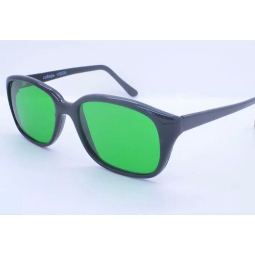Глаукомные очки мужские/женские зеленые прямоугольные, линза пластик, цвет черный