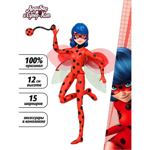 фото Кукла playmates toys miraculous ladybug paris wings, 12 см, 50401 красный/черный