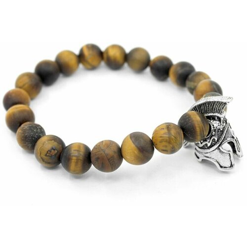 фото Handinsilver ( посеребриручку ) браслет из матового камня тигровый глаз 10мм со шлемом