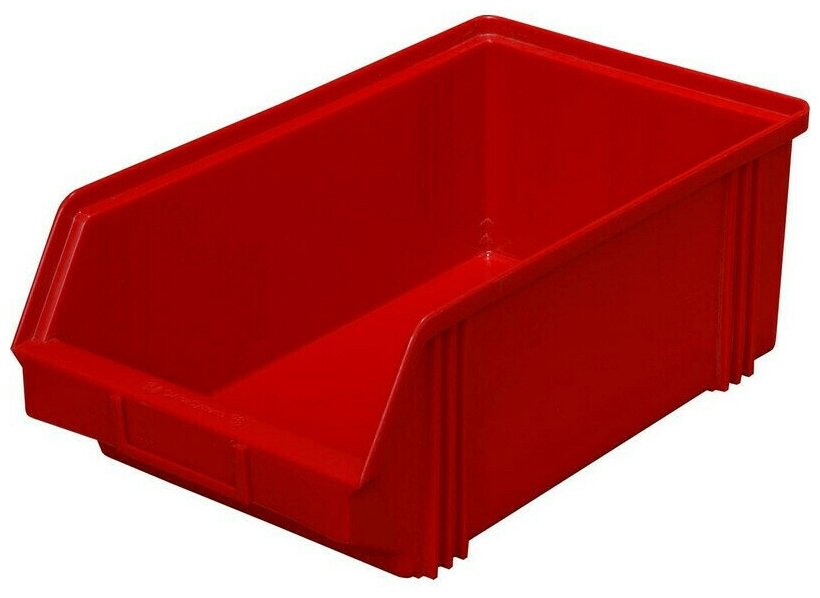 Коробка для хранения Лоток для склада 400 х 230 х 150 красный(7963), сплошной