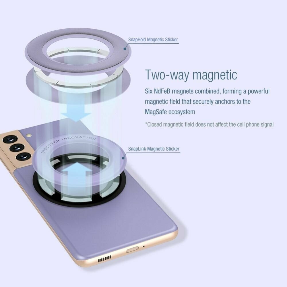Универсальное клеящееся магнитное адсорбционное кольцо для беспроводного зарядного устройства Magsafe - синее