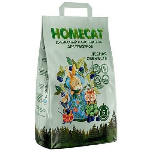 HOMEPET 2 кг лесная свежесть древесный наполнитель для грызунов 1х6 , 81116 (2 шт) древесный наполнитель 2 кг