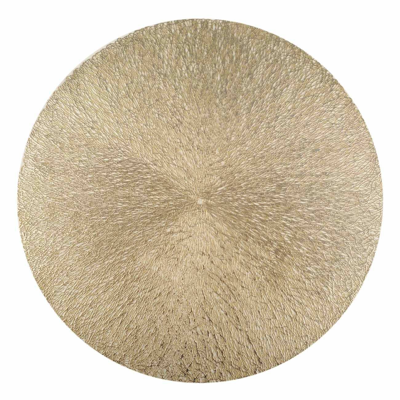 фото Салфетка под приборы, 38 см, ПВХ, круглая, золотистая, Azhur