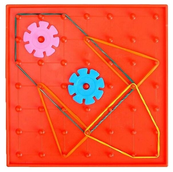Геоборд «Математический планшет: весёлые картинки» с инструкцией по схемам, цвета микс, по методике Монтессори