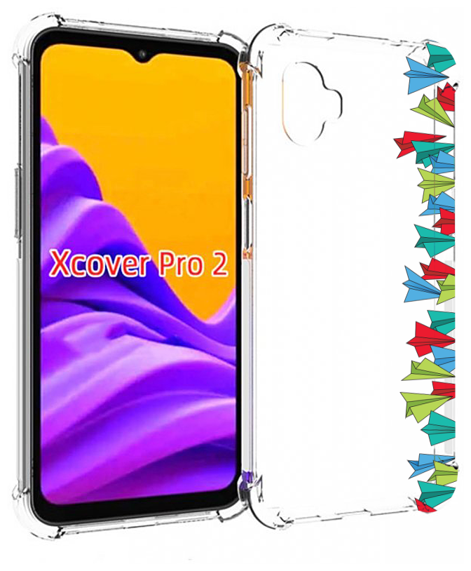 Чехол MyPads самолетики из листочков для Samsung Galaxy Xcover Pro 2 задняя-панель-накладка-бампер