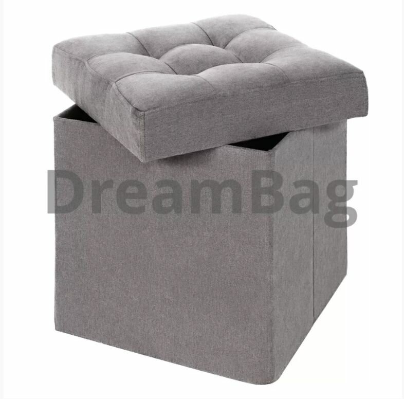 Пуф Dreambag складной темно серый микро вельвет 37х37х40 см - фото №7