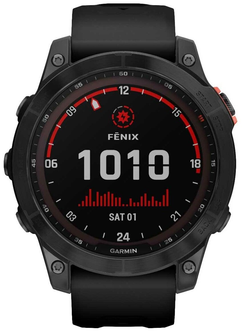 Garmin Fenix 7 Solar серый с черным ремешком серый 010-02540-11