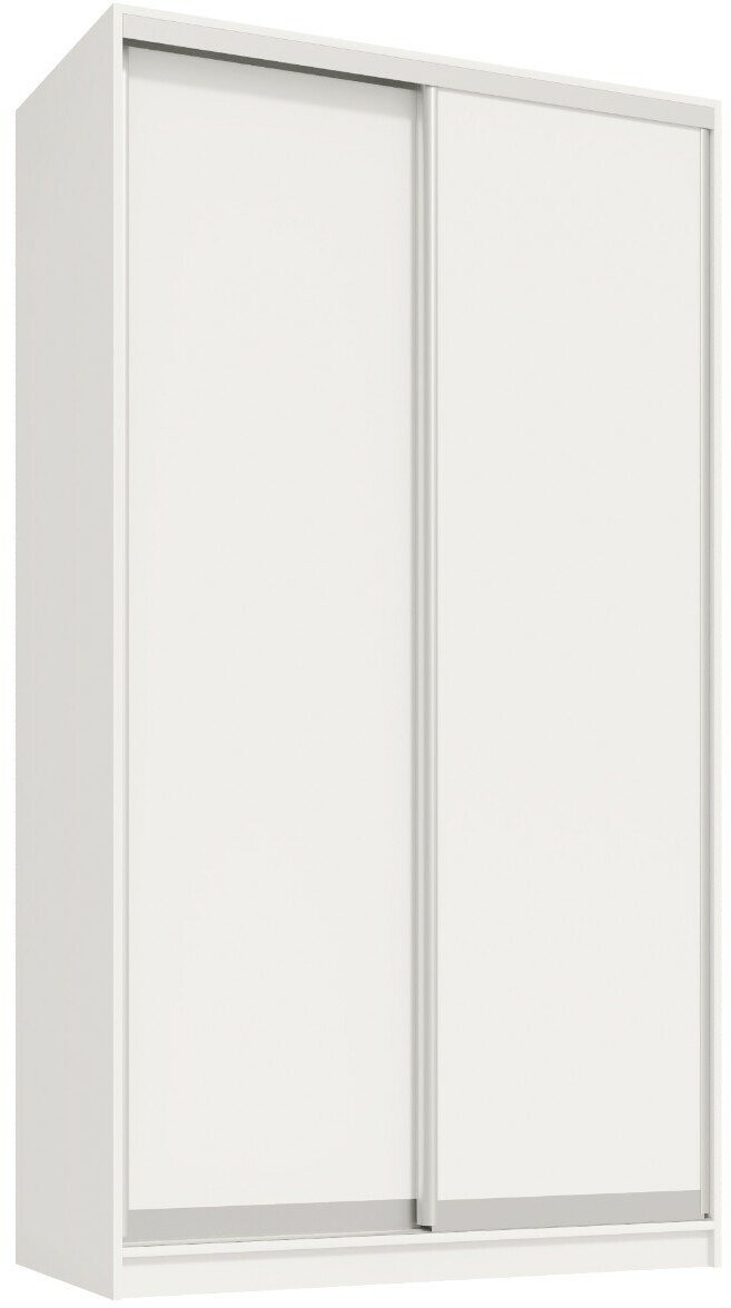 Шкаф-купе "Мэйсон 2" 120-45-240 белый профиль серебро наполнение ящики