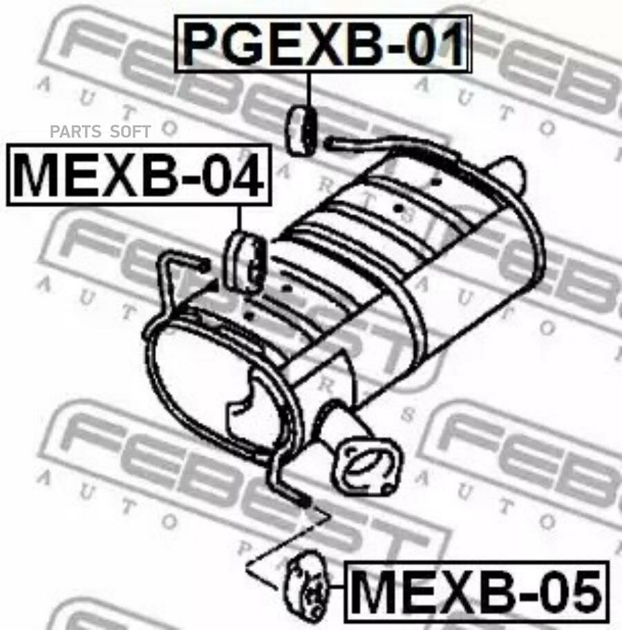 Подушка крепления глушителя Febest PGEXB-01