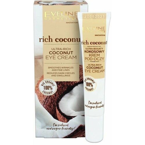 Крем для кожи вокруг глаз, Eveline Cosmetics, Rich Coconut, 20 мл