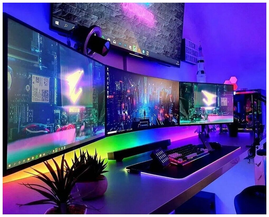 Светодиодная лента RGB 5м, влагозащищенная IP65, 30 LED/m RGB, SMD5050 - фотография № 7