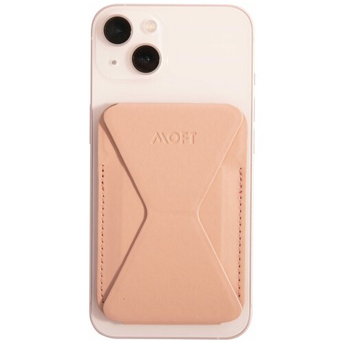Подставка-бумажник для iPhone 12/13/14 MOFT Snap-On Phone Stand & Wallet светло-розовая
