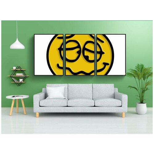 фото Набор модулных постеров для интерьера "лицо, улыбка, смайл" 60x90 см. в тубусе, без рамки lotsprints