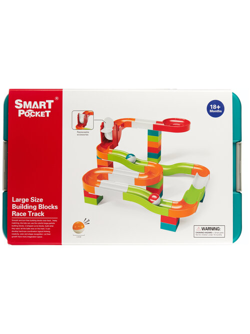 Развивающий конструктор для малышей в виде трека SMART POCKET Гоночный шар 73 эл., с 18 месяцев, с крупными блоками