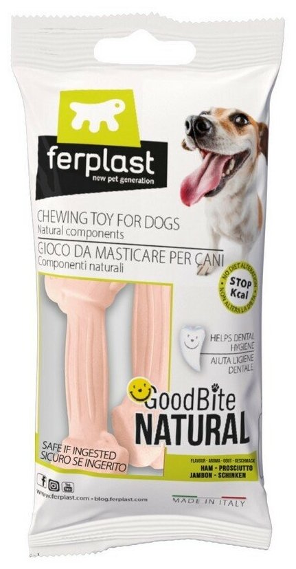 Ferplast Жевательная игрушка для собак со вкусом ветчины GoodBite Natural BAG Ham XS 8,2см/15г*2 - фотография № 7