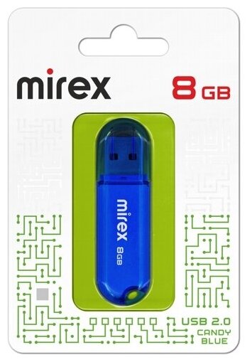 Флешка Mirex Candy Blue 8 Гб usb 2.0 Flash Drive - синий