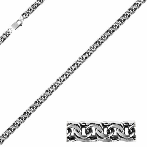 Браслет-цепочка Юверос, серебро, 925 проба, оксидирование, длина 20 см.