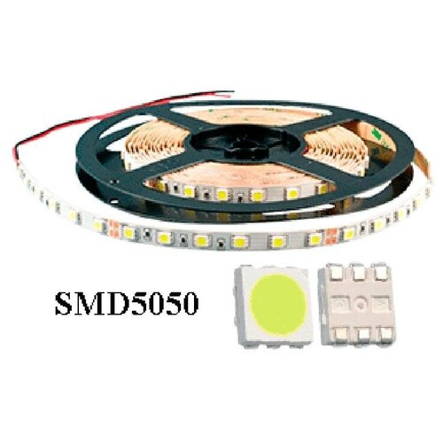 Светодиодная лента SMD5050, IP20, 60 светодиодов на метр BEELED BLDS20-5050R300A-12 - упаковка 5м.