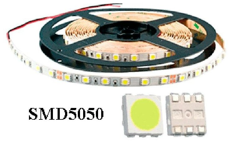 Светодиодная лента SMD5050, IP20, 60 светодиодов на метр BEELED BLDS20-5050R300A-12 - упаковка 5м.