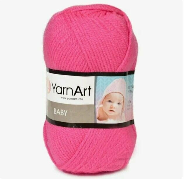Пряжа для вязания YARNART BABY 50 гр/150 м 100% акрил 174 ярко-розовый