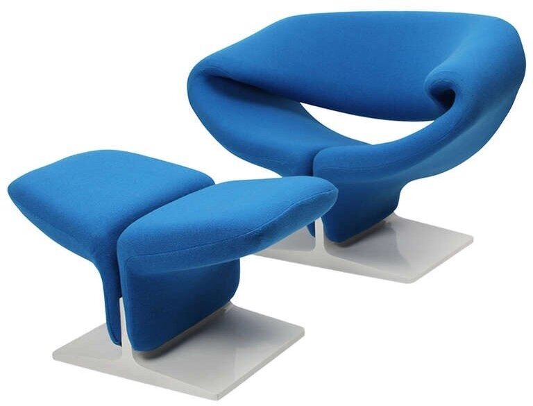 фото Кресло с оттоманкой в стиле Ribbon Chair by Pierre Paulin