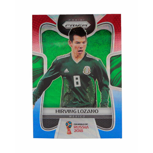 Коллекционная карточка Panini Prizm FIFA World Cup Russia 2018 #135 Hirving Lozano - Red Blue Wave S0270