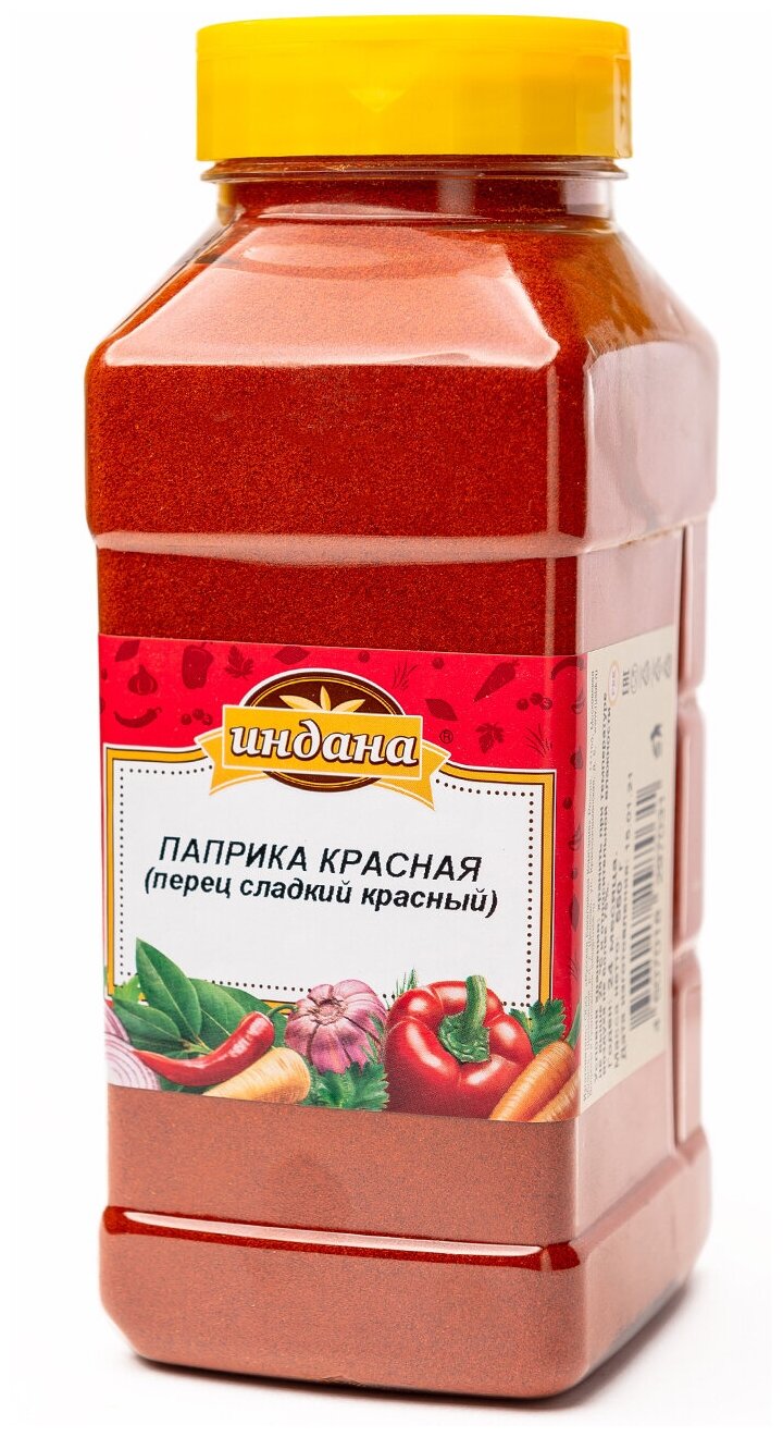 фото Паприка красная молотая, испания, перец сладкий красный, Индана 220 гр./500 мл, с дозатором