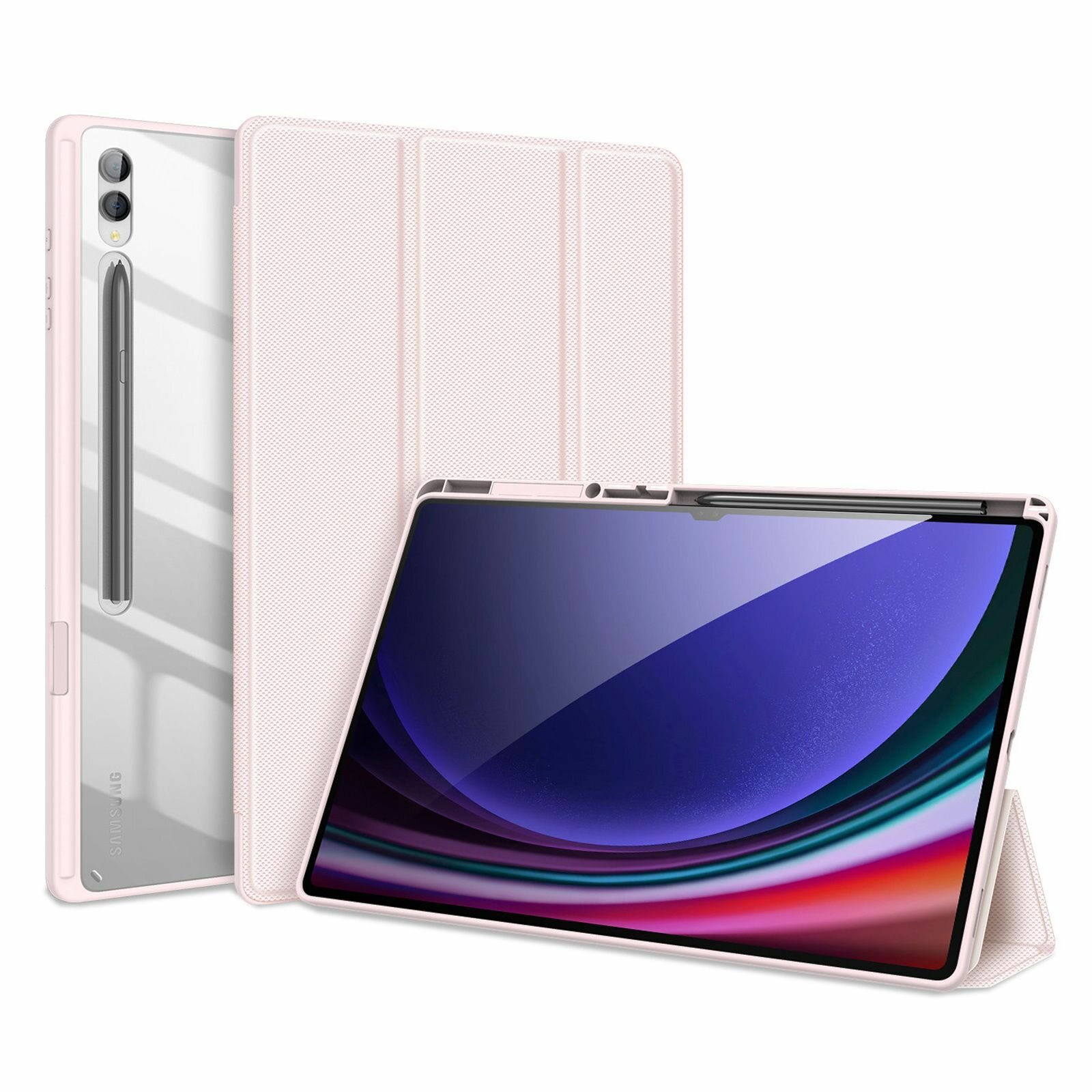 Чехол книжка Dux Ducis для Samsung Galaxy Tab S9 Ultra / S8 Ultra Toby series розовый