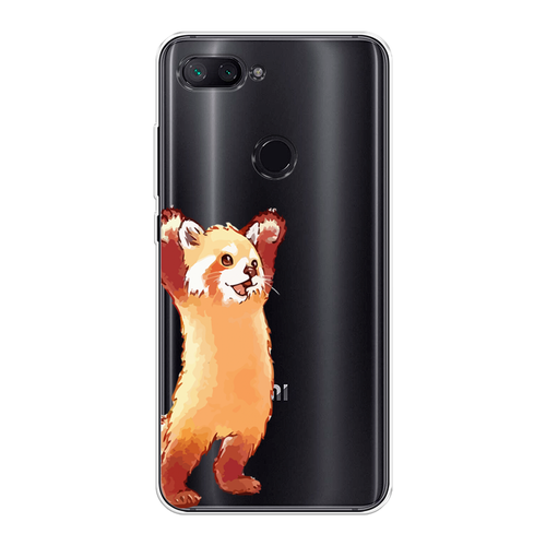 Силиконовый чехол на Xiaomi Mi 8 Lite (Youth Edition) / Сяоми Ми 8 Лайт (Юс Эдишн) Красная панда в полный рост, прозрачный